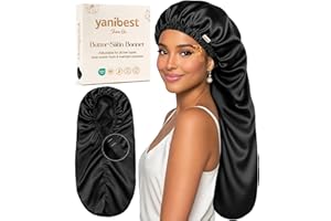 YANIBEST Long Bonnet Braid Bonnet for Sleeping Adjustable Satin Silk Bonnet for Braids Sleep Bonnet for Women Locs
