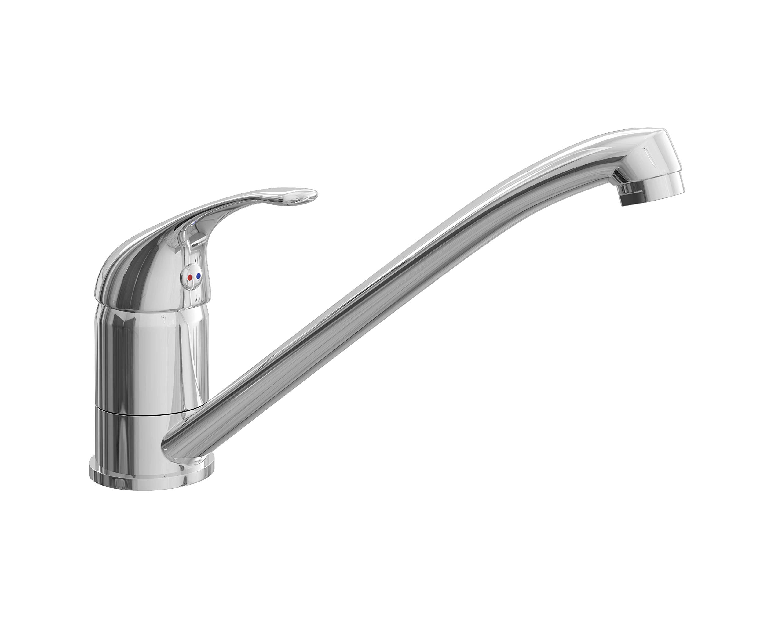 Hometric Kitchen Tap, Chrome Finished Stainless Steel Kitchen Sink Tap, 360º Swivel Neck - Single Lever Kitchen Taps Mixer