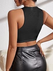 Milumia Women Concert Crop Tops Sleeveless Party