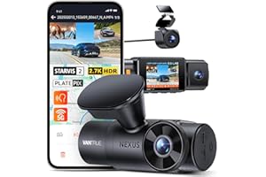 Vantrue N4S 3 Channel Front Inside Rear Dash Cam, 2.7K+1440P+1440P WiFi Dash Camera w/PlatePix™, STARVIS 2 x HDR x IR Night Vision, Voice Control, GPS, 24/7 Parking Mode, Support 1TB Max