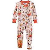 Butterblu baby-girls Cruz Snug-fit Footed Pajamas 100% Organic Cotton Zip Front Sleeper Pjs W/Grippers for Baby Girls