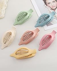 French Flat Hair Clips for Women - 6Pcs Flat Hair