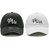 Wodeal Mr and Mrs Hats, Newlywed Honeymoon Wedding Gifts, Adjustable Cotton Embroidered Baseball Hat Couples Set