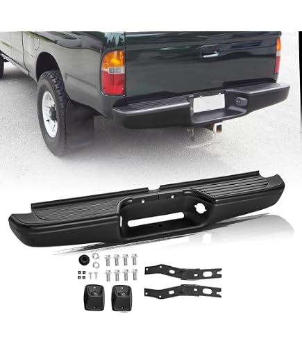 Rear Step Bumper Face Bar Assembly With Chrome Trim For Toyota Tacoma 1995-2004
