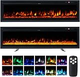 INMOZATA 3 in 1 Electric Fire 60" WallMounted Recessed Freestanding with Remote