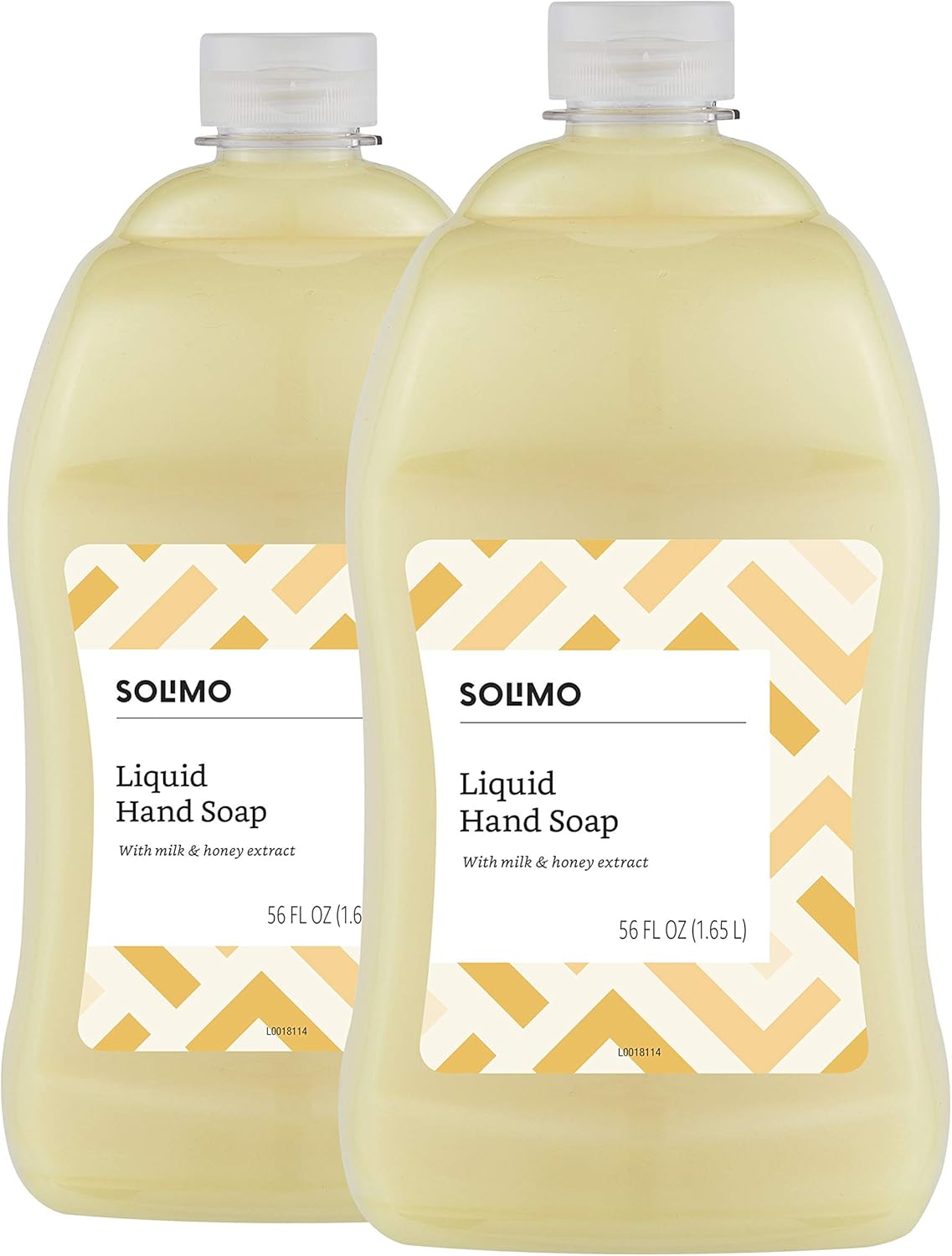  Brand - Solimo Liquid Hand Soap Refill, Milk and Honey Scent, Triclosan-Free, 56 Fluid Ounces, Pack of 2 : Health & Personal Care