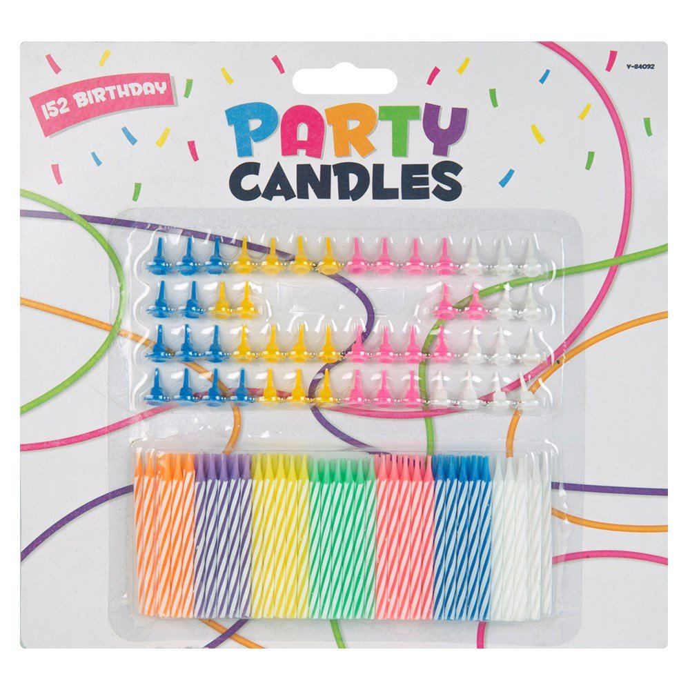 Stalwart V-84092 Birthday Candles, 152 Pieces