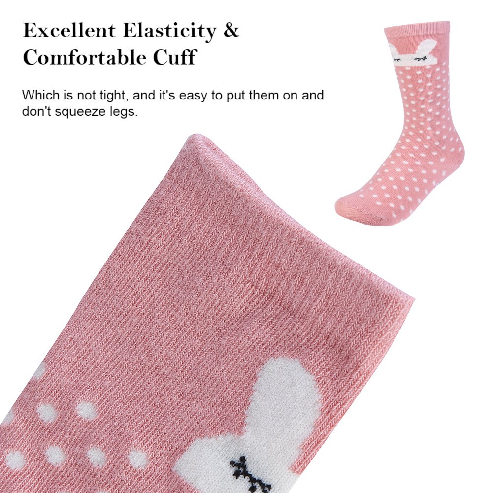 Vbiger 6 Paar Kleinkind Jungen &Mädchen Baumwolle Socken Dicken Winter Socken Kniehohe Socken Rutschfeste Strümpfe, 0-4 Jahren