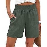 ANRABESS Linen Shorts for Women Casual Summer High Waisted Wide Leg Lounge Beach Vacation Shorts with Pockets 2026 Spring