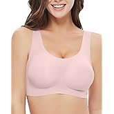 Falorda Pullover Wireless Bras for Women, Seamless Full Coverage Comfortable U Neck No Underwire T-Shirt Bra