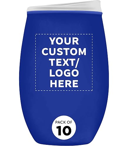 Amazon.com | Custom Stemless Wine Glass Tumblers with Lids by Largo 11 oz.  Set of 6, Personalized Bulk Pack - Perfect for Wine, Cocktails, Other Hot &  Cold Beverages - Blue: Wine Glasses