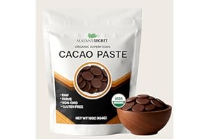 MAYAN'S SECRET Cacao Paste Organic Raw Wafers Bulk 1 Pound Cacao Paste Unsweetened, Vegan,