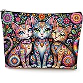 LONGXIN Cute Cat Makeup Bag Gifts for Cat Lovers Gilmore Inspired Cosmetic Bag Travel Toiletry Makeup Organizer Zipper Pouch Christmas Thanksgiving Birthday Gifts for Women Girls Sister Friend