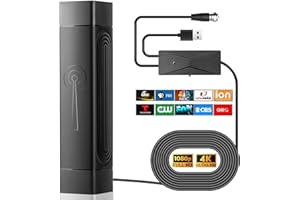 BTFDREEM TV Antenna Indoor, Digital TV Antenna for Smart TV with Signal Booster, 400+ Miles Long Range HD TV Antenna Support All TV with 4K 1080p All Television Indoor and Outdoor