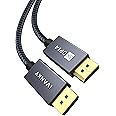 IVANKY DisplayPort Cable 1.4/10ft, 8K DP to DP Cable[8K@60Hz, 4K@144Hz, 1080P@240Hz], Support HBR3, 32.4Gbps, HDCP 2.2, HDR, 8K Display Port Cord for Gaming Monitor, TV, PC, Laptop, Grey-10ft