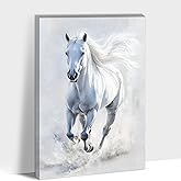 ANRUOXI Horse Pictures Wall Decor, Horse Posters Canvas Wall Art Framed, Vintage Running Horses Wall Art, Horse Painting Art Wall Decor for Living Room and Office Ready To Hang 12x18''