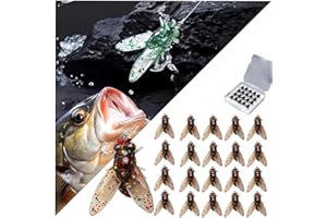 YTCPMHEA Bionic Fly Fishing Bait (20PCS) - 2024 New Trout Jigs Swimbaits Dry Flies Bass Fly Fishing Lures Kit, Saltwater ＆ Freshwater Flies Spinner Swim Baits Fly Fishing Hook Panfish Lures Set