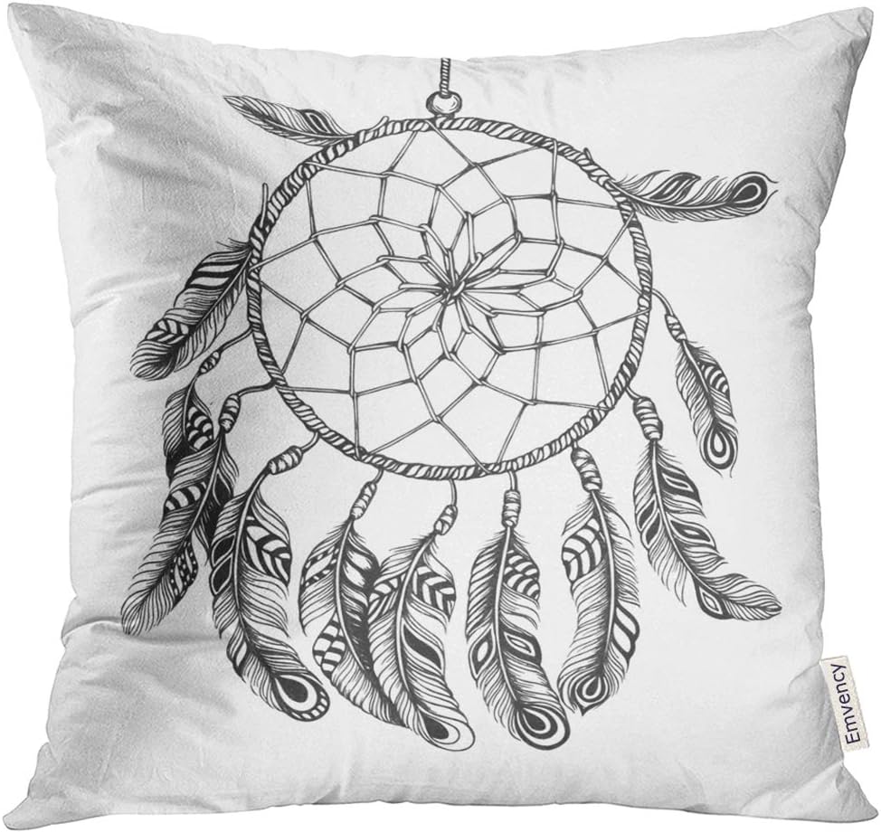 Amazon Com Upoos Throw Pillow Cover Black Aztec Indian Dream