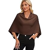 PULI Women Capri Poncho Sweater Petite Cropped Versatile Shawl Slender Frame Fit Soft Knit Wraps Cowl Neck Short Tops