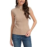 Breezy Lane Sleeveless Mock Neck Tops for Women Sweater Vest Mock Turtlenecks Knit Vests