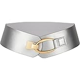 WERFORU Women Wide Elastic Belt Women Fashion Wide Belt with Gold Buckle Ladie Thick Waistbelt for Dresses