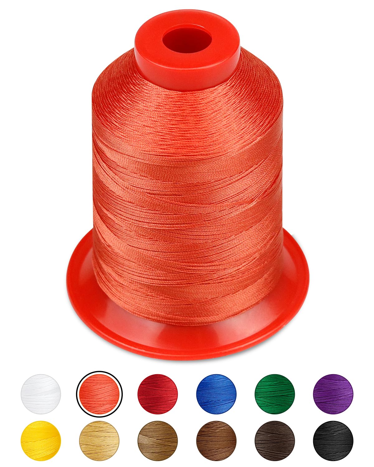 Photo 1 of 1000 Meters FIVEIZERO Extra Strong Upholstery Thread,OrangeRed Bonded Nylon Thread for Denim Leather,Craft,Machine,DIY and Home (1 Pack) CJ