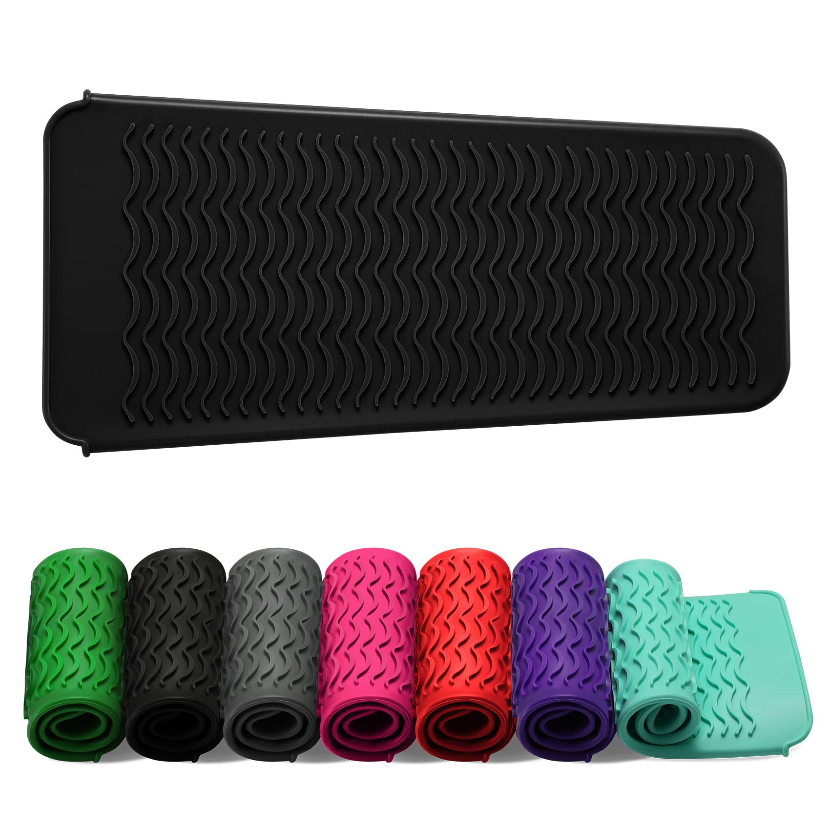 ZAXOP Resistant Silicone Mat Pouch for Flat Iron, Curling Iron,Hot Hair Tools.(Black)