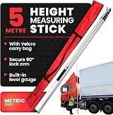 TENSYS Telescopic Height Measuring Stick 5m Folding Steel Pole with Carry Bag