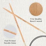 KnitPro Basix Beech Fixed Circular Needles 32in 3.00mm view 2