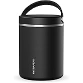 Hydrapeak 32oz Stainless Steel Vacuum Insulated Food Jar for Hot Food and Cold Food, Wide Mouth Leak-Proof Soup Jar for Adults, 10 Hours Hot and 16 Hours Cold (Black)