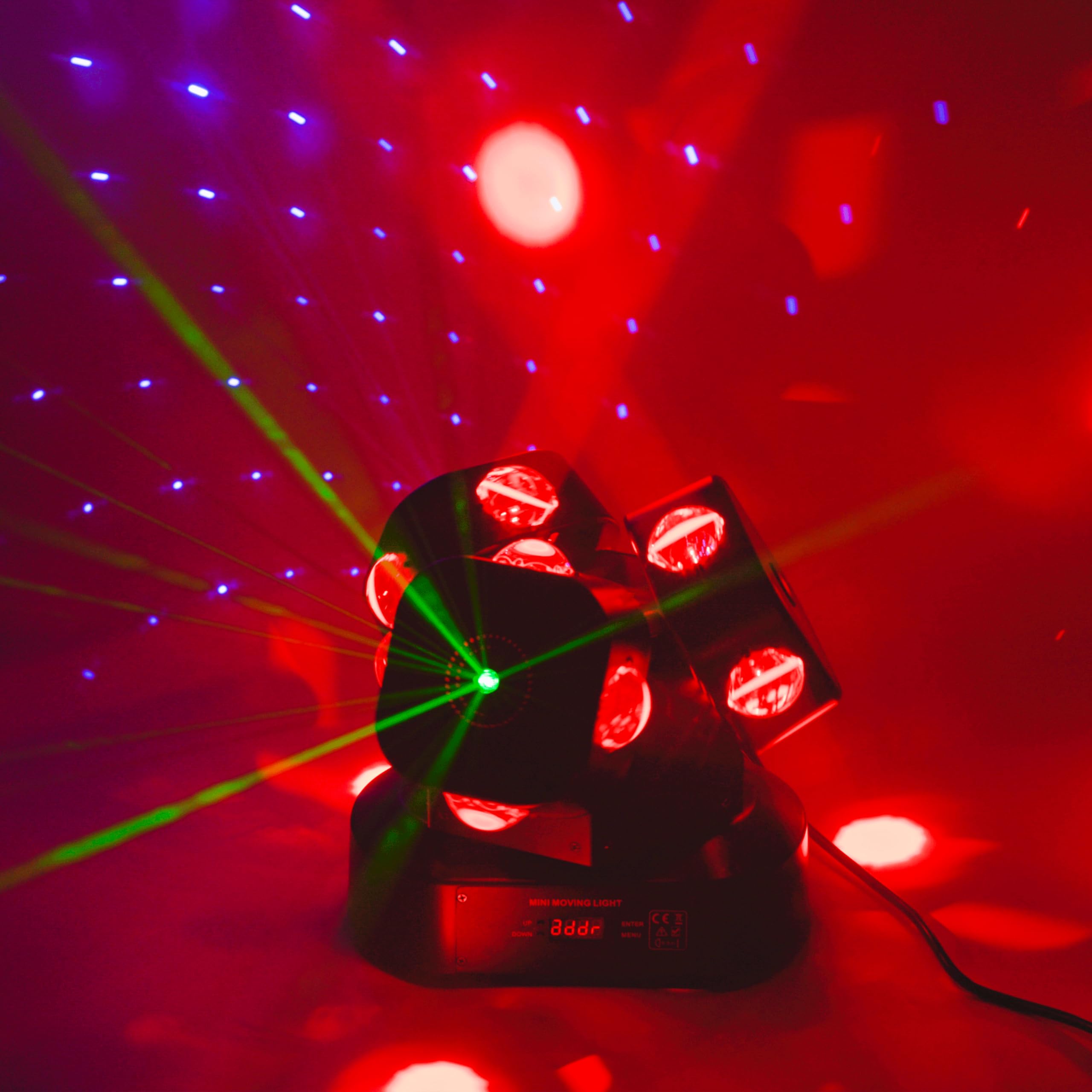 3Head Moving Head DJ Light 12LEDs Rotating Beam