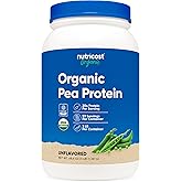 Nutricost Organic Pea Protein Powder (3 LBS) Unflavored - Certified USDA Organic, Protein from Plants, Vegetarian Friendly, Gluten Free, Non-GMO