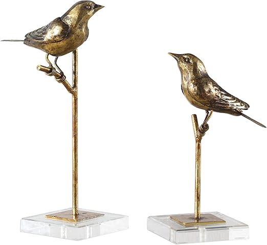 Amazon Com My Swanky Home Gold Bronze Bird On Branch Sculpture