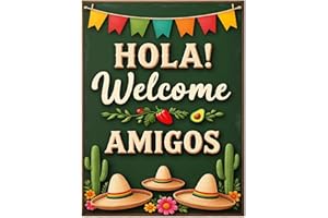 KIVJMSIDJA Hola Amigos Mexican Party Welcome Diamond Art Kits for Adults for Beginners, 5D Full Diamond Art Paint 12"x16"