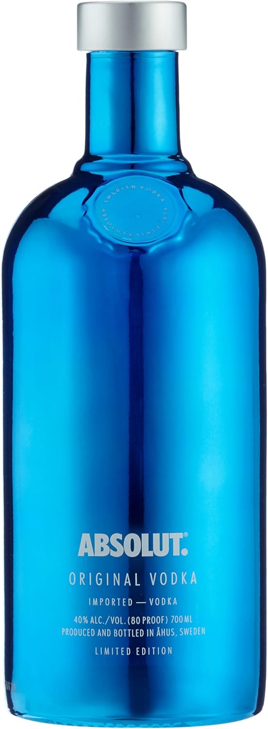 Absolut Vodka Electric Limited Edition Silver/Blue (1 x 0.7 l) Amazon