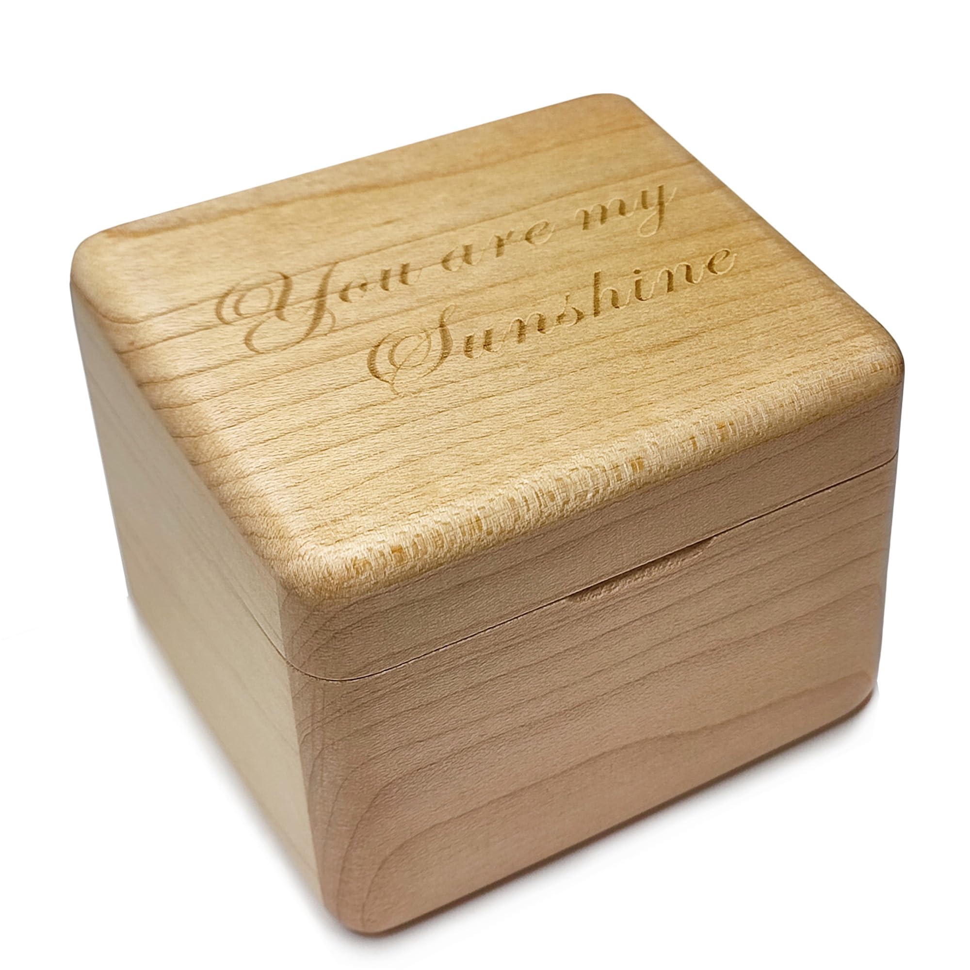 falado Natural Solid Wood Laser Engraved You are My Sunshine Music Box, Mini Photo Frame Musical Box, Tune of You are My Sunshine. (Maple Wood)