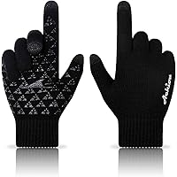 Achiou Winter Knit Gloves Touchscreen Warm Thermal Soft Lining Elastic Cuff Texting Anti-Slip 3 Size Choice for Women…
