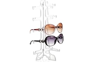 MAGIKON 5 Layers Glasses Eyeglasses Sunglasses Show Stand Holder Fashion Frame Display Rack (5-Layer, Transparent)