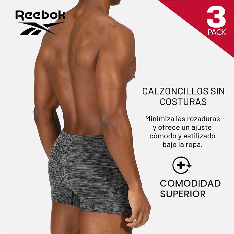Calzoncillos sin Costuras Hombre en Negro/Blanco/Gris, Tela elástica y cómoda Hacer Ejercicio con tecnología Que Absorbe la Humedad - Paquete múltiple de 4