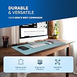 Desiretech Reversible Office Desk Mat Large 43 x 89 cm Light Blue/Silver view 5
