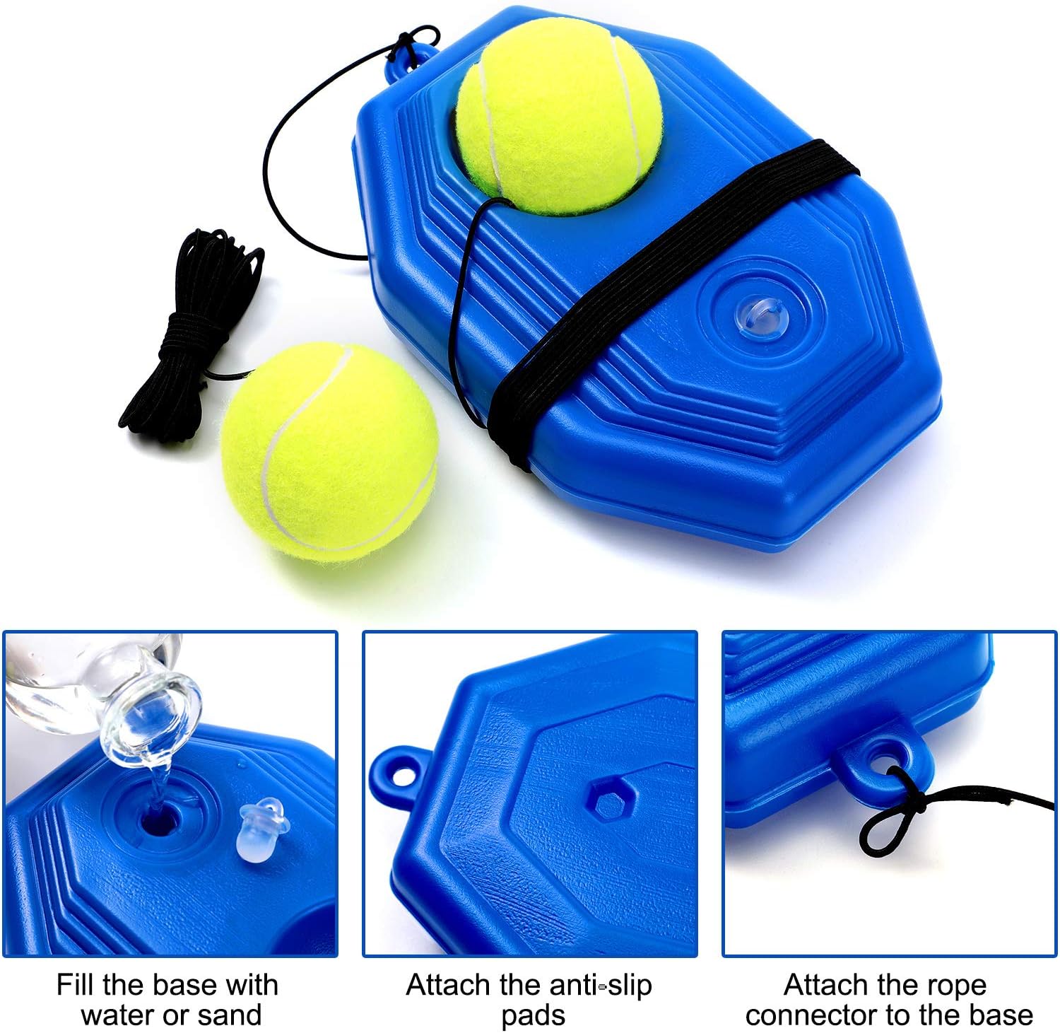3 Pieces Tennis Training Equipment Tennis Trainer Rebounder Tennis Ball Trainer Set with String for Kids Youth Beginner Practice at Home Training Tool : Sports & Outdoors