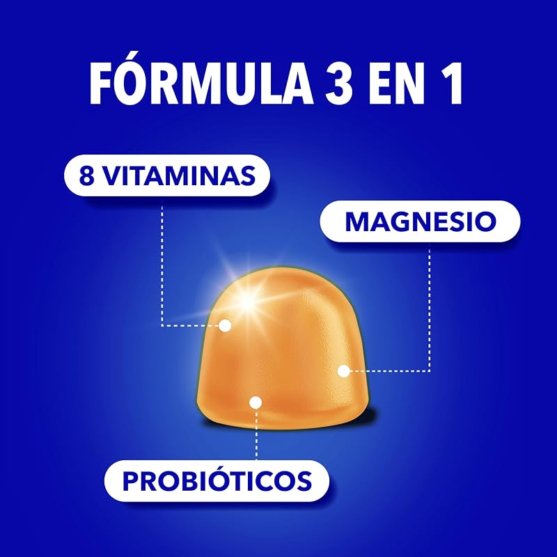 Bion3 Energy Gummies para la energía física y mental con Vitamina C y Magnesio, Vitaminas B12, B1, B2, B3, B6, B7, Vitamina D y Probióticos, 60x2 gummies, para 1-2 meses de uso