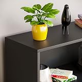 Vida Designs Cambridge 3 Tier Low Bookcase Black Wood Shelving view 4