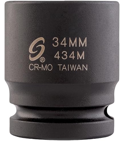 Sunex 434M 3/4-Inch Drive 34mm Impact Socket – Chrome Molybdenum Alloy, Radius Corner Design, Heavy Duty