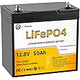 BtrPower 12V 50Ah Trolling Motor Lithium LiFePO4 Battery, 5000+ Deep Cycles Rechargeable Battery,Built in 50A BMS, for 30~50lb Boat Motor,Solar, RV, Marine,Solar System,Off-Grid Applications
