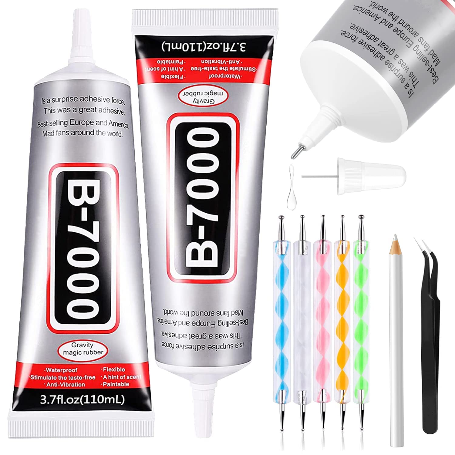 Photo 1 of ***MISSING PIECES -SELLING AS IS*** B7000 Adhesive Rhinestones Glue for Crafts, 1PCS 110ml / 3.7 fl oz, Jewelry Glue for DIY Craft, Makeup, Shoes, Jewelry Making, Nail Art