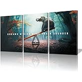 BWSPACE Motivational Wall Art Inspirational Quotes Poster Prints Modern Entrepreneur Office Wall Decoration for Bedroom Stretched and Framed Ready to Hang (12" W x 16" H x3)