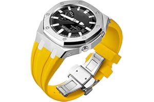 SRDZ GA2100 Custom Watch Mod Case Band Parts,Stainless Steel Cover 316L Metal Bezel Silicone Watch Strap Kit Compatible With Casioak G shock Ga-2100 Ga-2110 GAB-2100