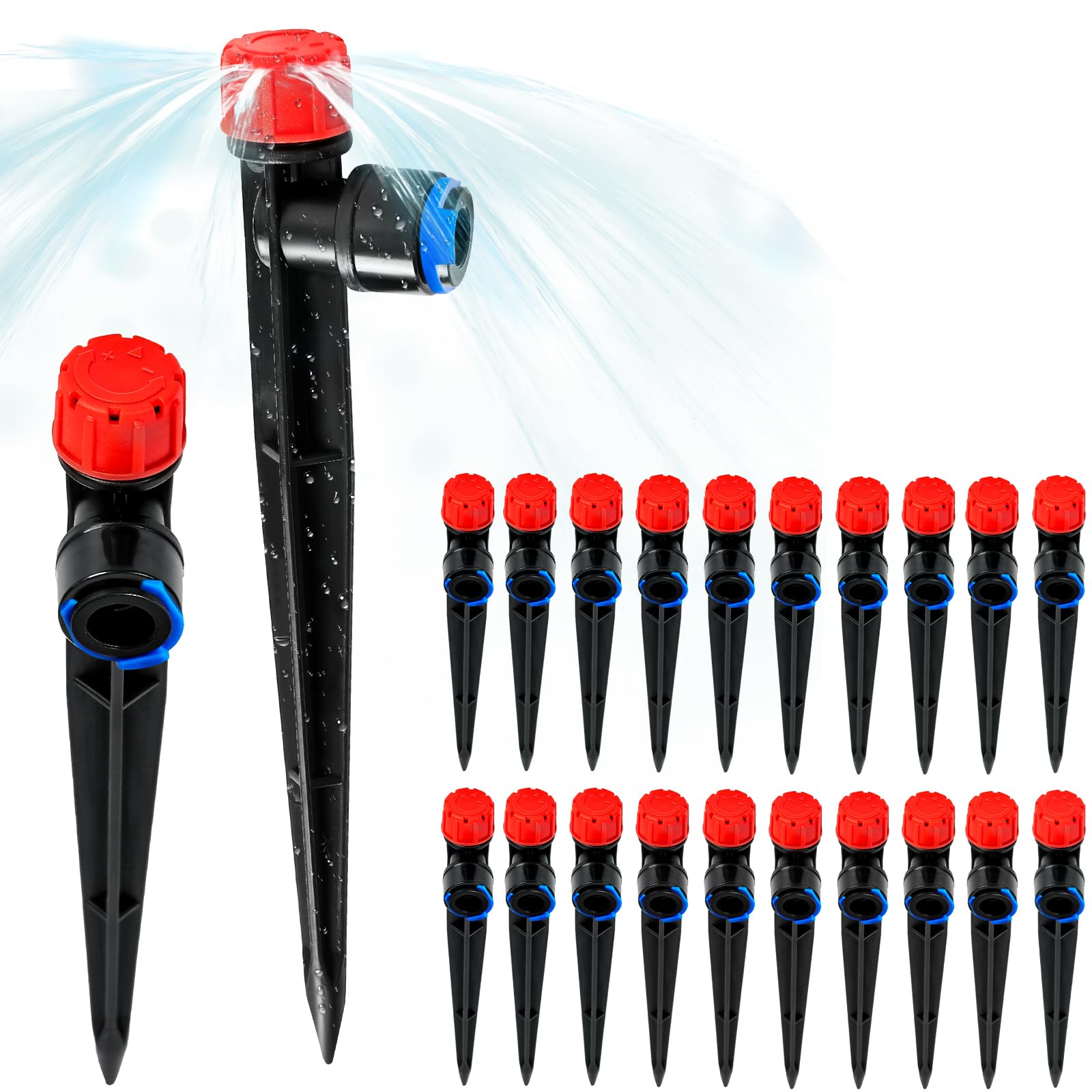 Photo 1 of 20PCS 1/4 inch Tubing Drip Irrigation Vortex Emitters,Degree Drip Emitter Sprayer with Stake, Irrigation Dripper Sprinklers for Drip Irrigation System Parts & Connectors