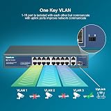 YuanLey 16 Port PoE Switch with 2 Gig Uplink 1 SFP 250W 802.3af/at view 5
